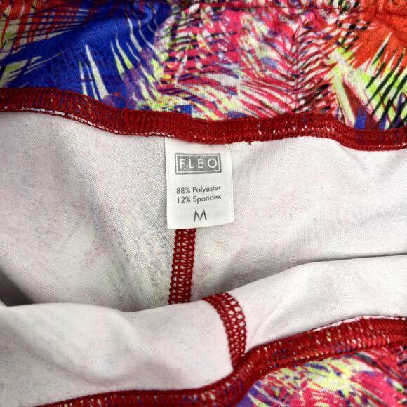 Fleo Red Palm Leaf Crossfit Shorts - Picture 3 of 4